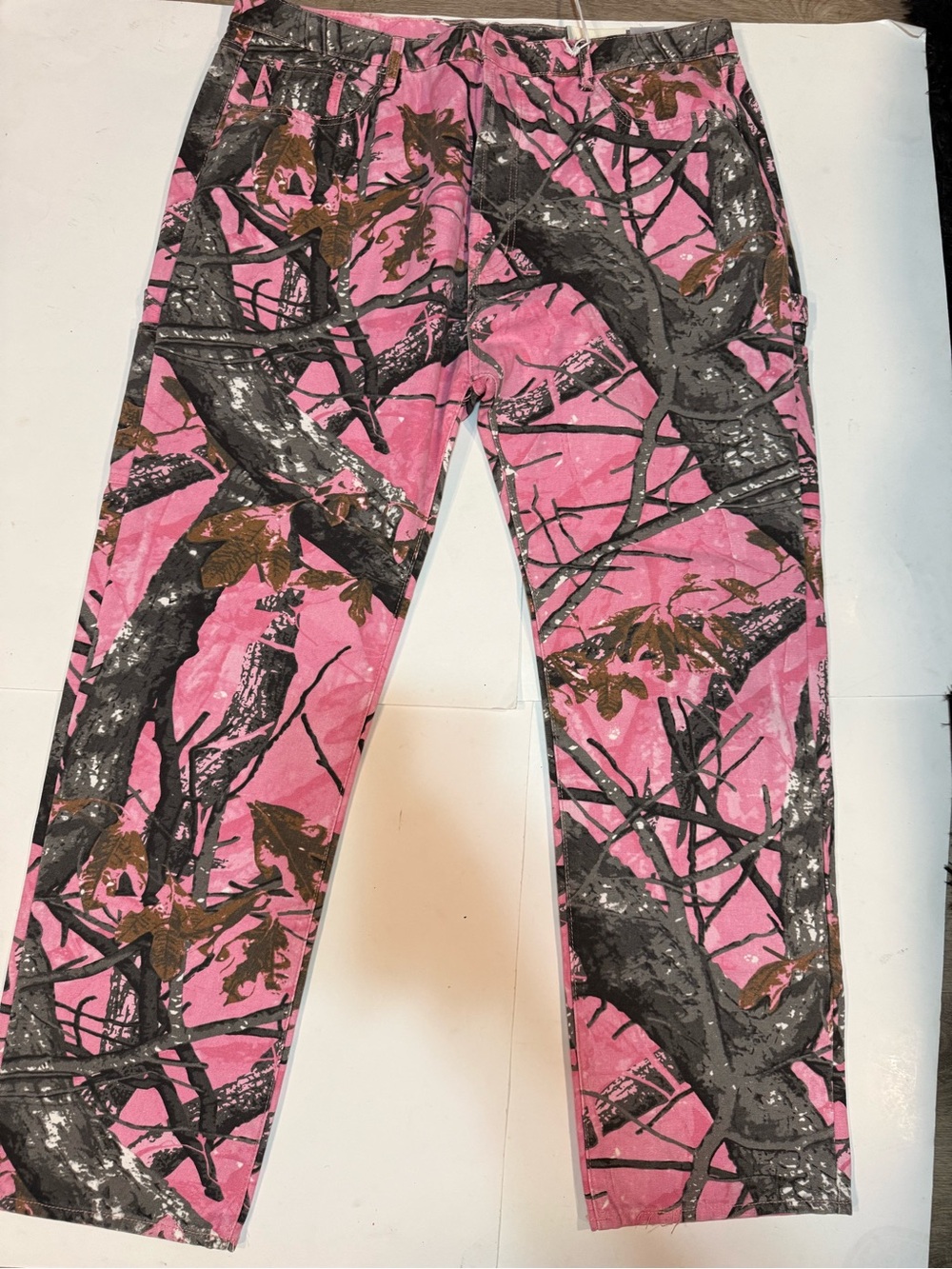 MNML /Pink Camouflage Tree-Prints / men’s carpenter pants
